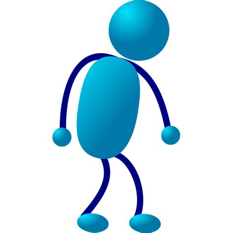 Blue Stick Man Figure Vector Illustration Free Svg Images