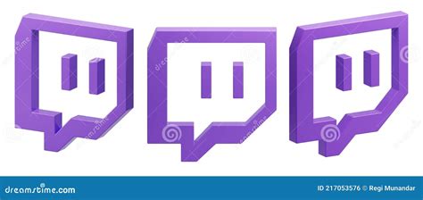 Set Of 3d Isolated Render Of Floating Purple Twitch Gaming App Apps