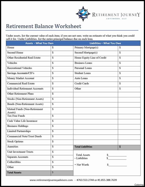 Financial Worksheet Template — Db