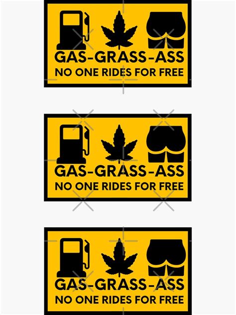 gas grass ass bumper pack sticker for sale by jlachger redbubble