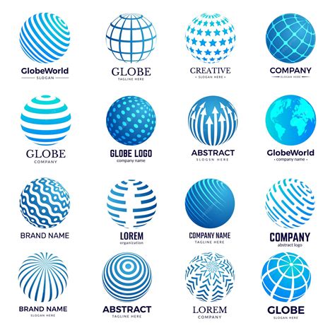 Premium Vector Globe Symbols Circle Forms World Round Shapes