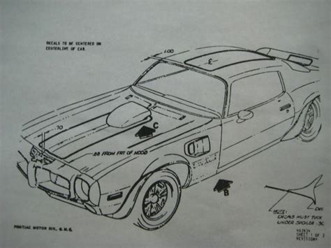 Find 1970 1971 1972 Pontiac Firebird Trans Am Decal Instructions Gm