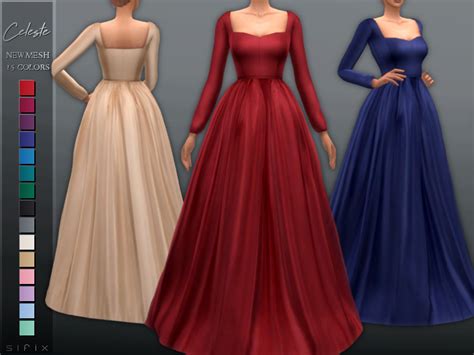 Maxis Mix Cc Finds — Sifixcc Celeste Gown Download Tsr Base Game