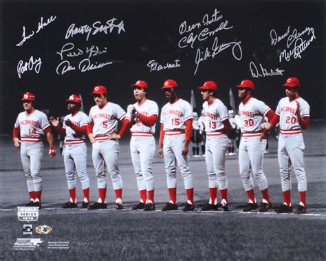 1975 Reds World Series Champions 16x20 Photo Team Signed By 12 With
