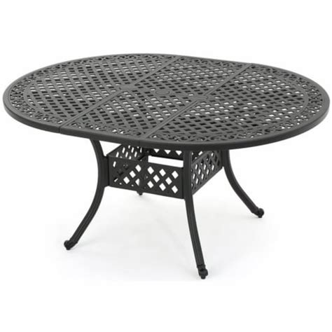 Noble House Stock Island Aluminum Expandable Patio Dining Table In