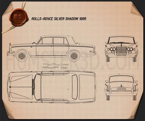 Rolls Royce Silver Shadow 1965 Blueprint Hum3d