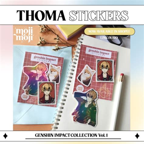 Genshin Impact Thoma Sticker Bundle Shopee Philippines