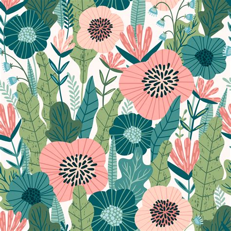 Floral Abstract Seamless Pattern 345466 Download Free Vectors
