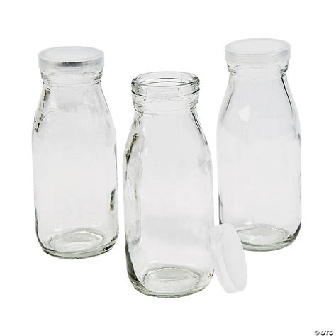 Clear Glass Milk Bottles With Lid Oriental Trading