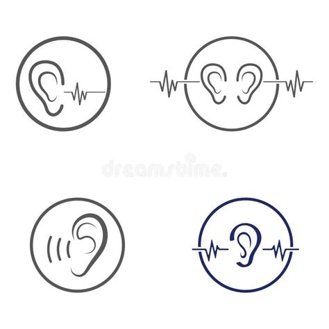 Sense Of Hearing Ear Icon Logo Vector Design Template Illustration