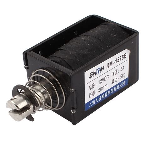 Dc 12v 8a 20mm 5kg Force Open Frame Push Type Solenoid Electromagnet Rm