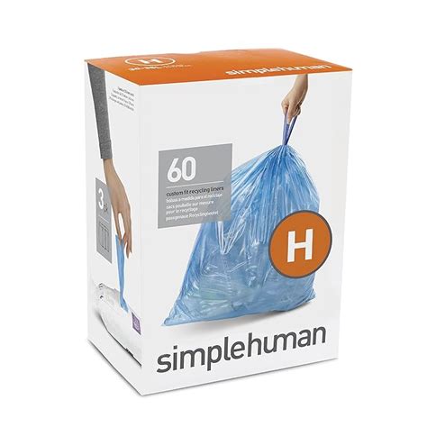 Simplehuman Code H Custom Fit Recycling Drawstring Trash Bags 30 35