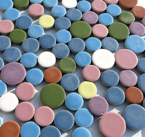 Circles Mosaic Tiles In Assorted Sizes And Colors 1 Pound Ceramic Tiles