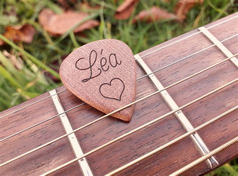 Custom Wood Guitar Pick Personalized With A Name Perfect Etsy Uk