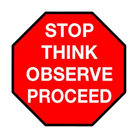 Stop Sign Stop Think Observe Proceed Shop Mighty Line Safety Floor