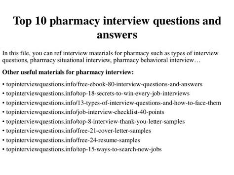 Top 10 Pharmacy Interview Questions And Answers