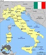 Karte der italienischen Städte: Großstädte und Hauptstadt von Italien