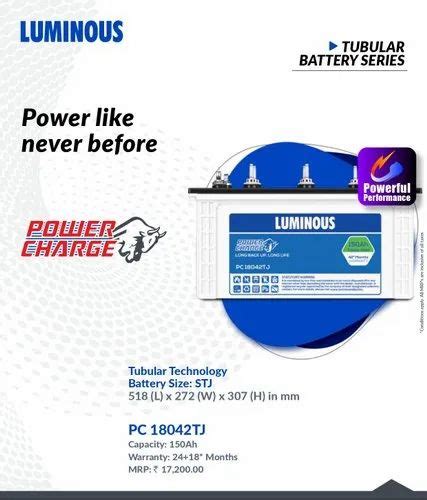 Luminous Battery 150 Ah Pc18042tj 12 V 42 Months Warranty At Rs