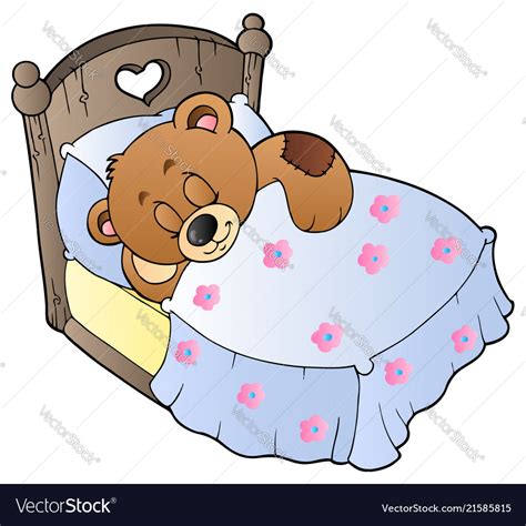Cute Sleeping Teddy Bear Royalty Free Vector Image