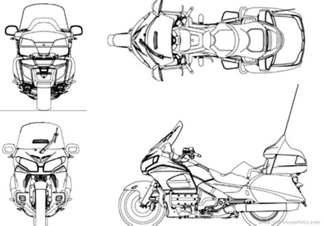 Honda Goldwing Motorcycle 2014 Drawings Dimensions Pictures