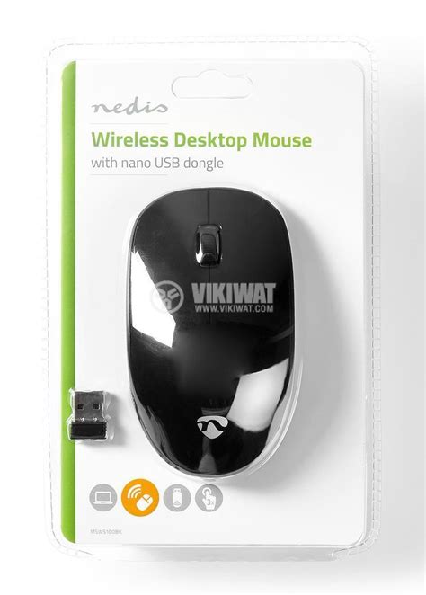 Wireless Mouse Nedis Msws400bk 3 Buttons Black Vikiwat