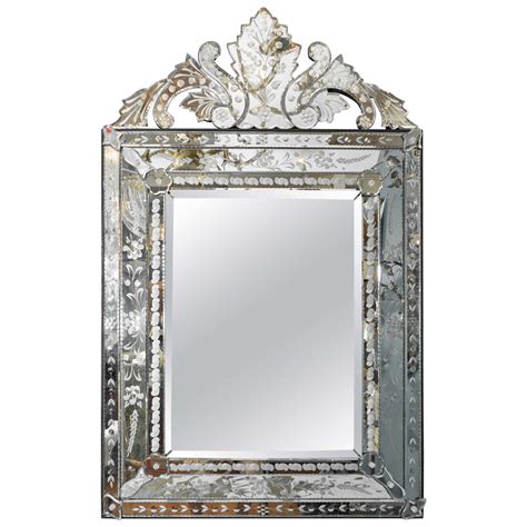 Mid Century Hollywood Regency Beveled Venetian Wall Mirror at 1stDibs