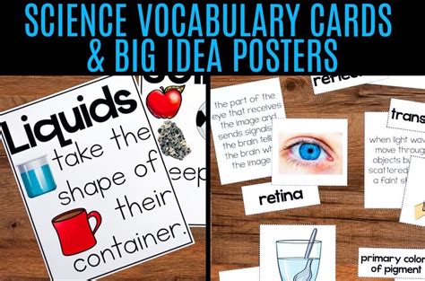 Science Vocabulary Cards And Big Idea Posters For Elementary Grades