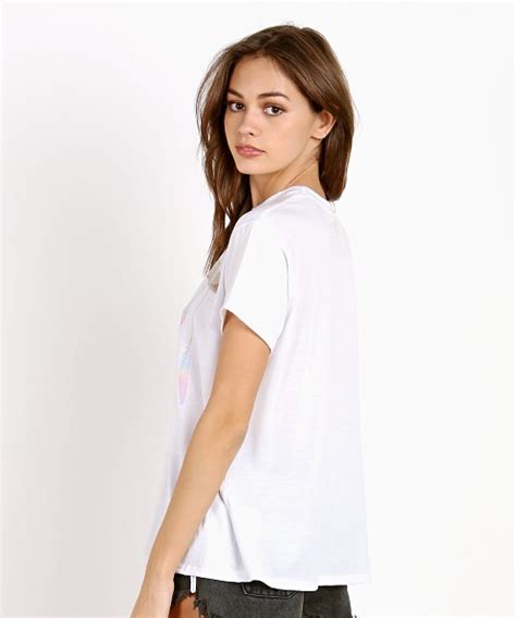 Show Me Your Mumu Feather Drop Coalson Tee White Ms7 189 Free