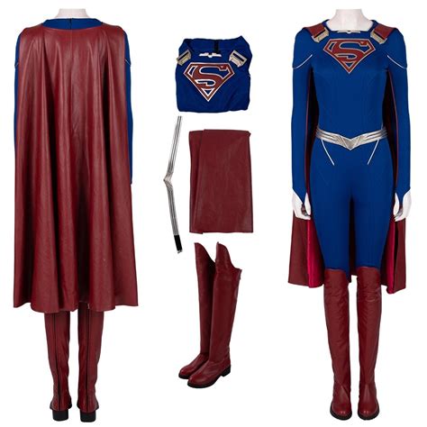 Superman Costume With Cape And Boots On Display