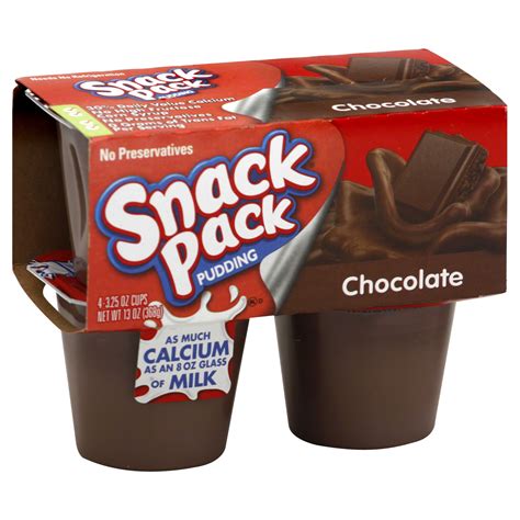 Snack Pack Pudding Chocolate 4 325 Oz Cups 13 Oz 368 G