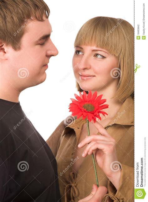 Couple With Flower Stock Photo Image Of Love Dating 18463842