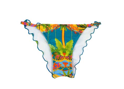 Bbs X Rio De Sol Colorful Printed Fixed Scrunch Bikini Bottom