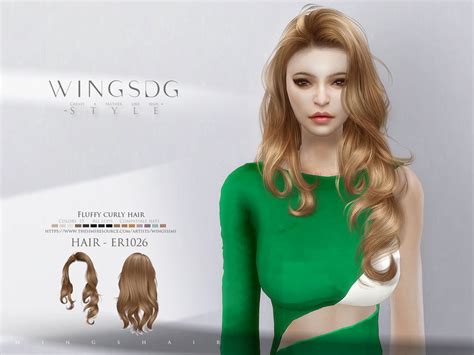 The Sims Resource Wings Er1026 Fluffy Curly Hair