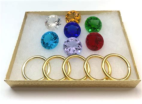 Sonic 7 Chaos Emeralds Glass And 5 Power Rings In A T Box