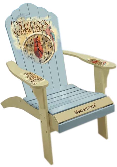 Margaritaville Painted 5 Oclock Time Piece Adirondack Chair Rustic