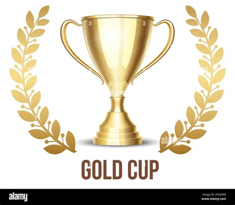 Golden Trophy Cup With Laurel Wreath Stock Vector Image And Art Alamy