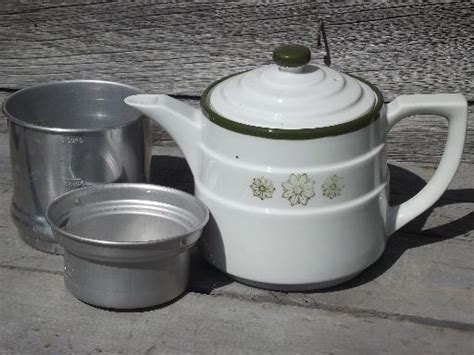 Vintage Drip O Lator Coffee Maker Filter Basket And Ironstone China Pot