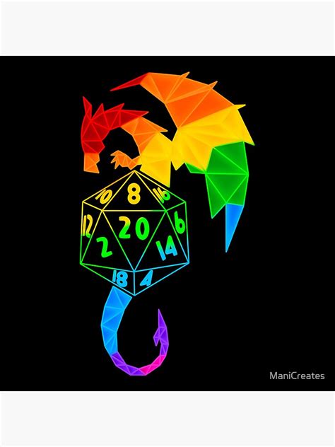 Rainbow Dnd Dragon Poster For Sale By Manicreates Redbubble