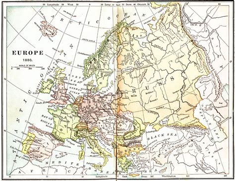 Map Of Europe 1880