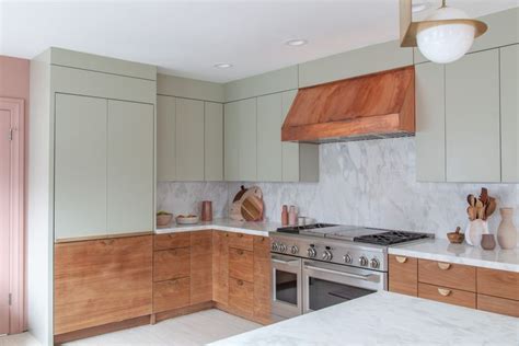 Silverlake Scandinavian Home Remodel Stained Kitchen Cabinets