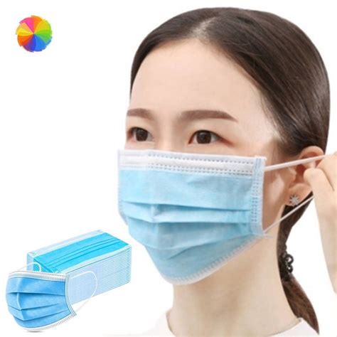 Disposable pollution mask , 3 ply facemask for personal care. 50pcs Face Mask Disposable Earloop 3ply Face Masks ...