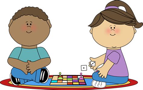 Kids Playing A Board Game Clip Art Kids Playing A Board Game Vector Image