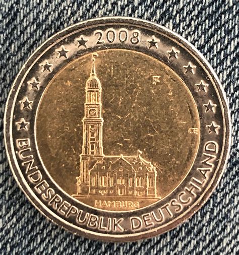 Coin 2 Euro Germany 2008 J Amburgo Bundesrepublik Etsy Italia Coins