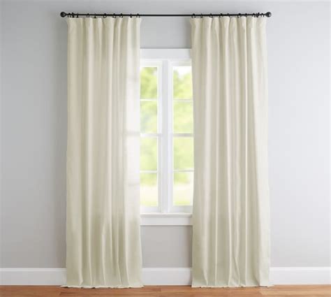 Open Box Custom Emery Linen Curtain Ivory Pottery Barn