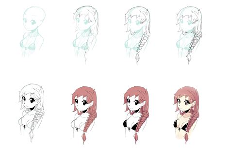 Erase the guide lines left from the original circle, leaving a clean outline of the hair. How To Draw Braided Hair by davvworlds on DeviantArt