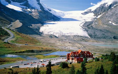Icefields Parkway Drive And The Athabasca Glacier In The Canadian