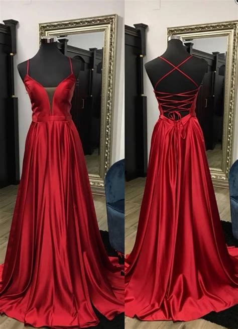 Open Back Long Burgundy Satin Prom Dresssexy Prom Dress · Shedress · Online Store Powered By