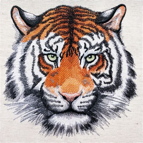 Tiger Embroidered Panel