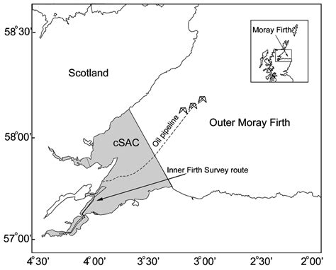 Map Of Scotland Inset Showing The Moray Firth The Area Of The Csac