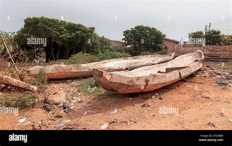 Dugout Fishing Canoe Boat Liberia Africa Handmade Wooden Boats For